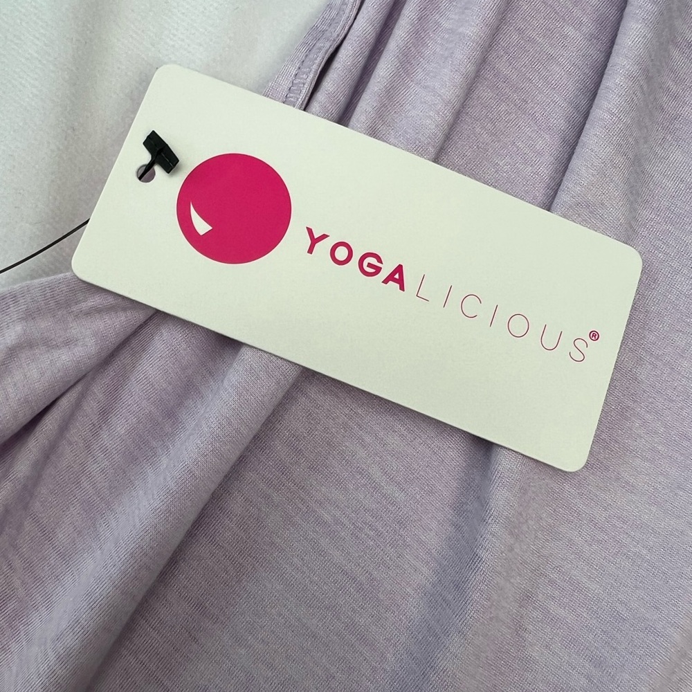 YOGALICIOUS Crew Neck Active T Shirt NWT - 3X ~ Heather Orchid Bloom - Picture 3 of 4